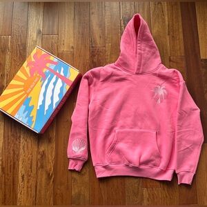 Pink Palm Puff Hoodie XS